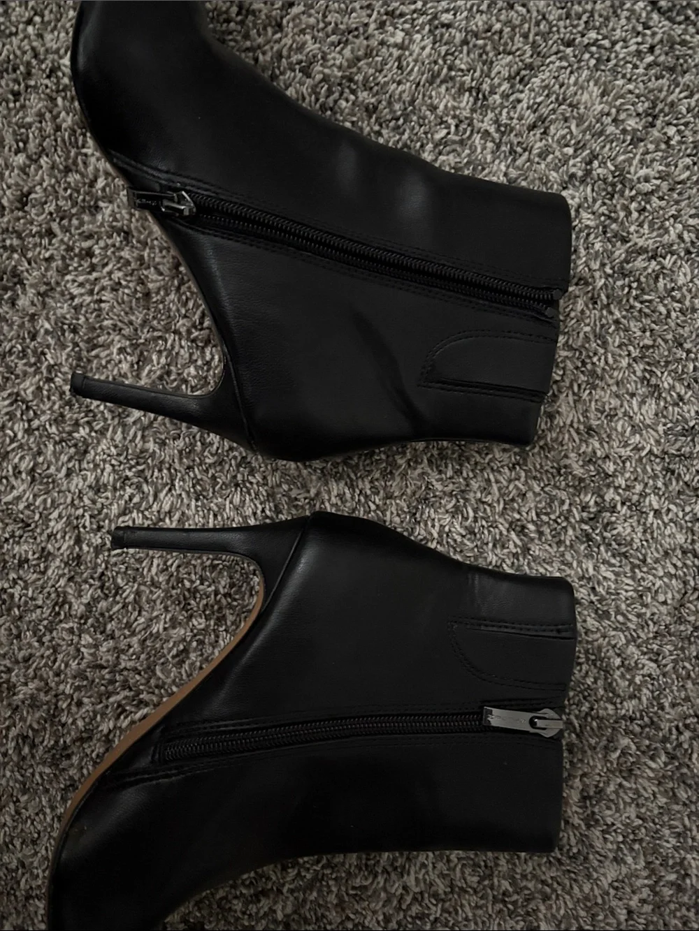 Leather Black Pointed-Toe Ankle Boots